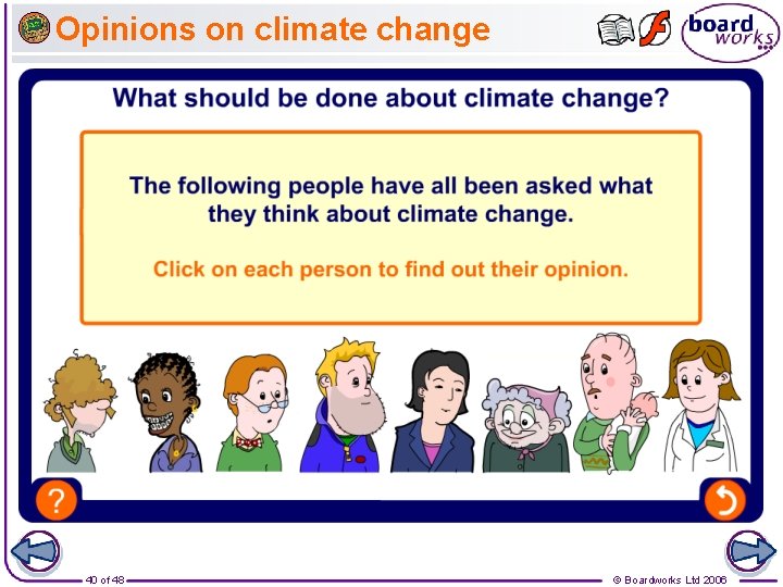 Opinions on climate change 40 of 48 © Boardworks Ltd 2006 