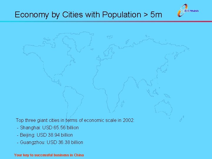 Economy by Cities with Population > 5 m Top three giant cities in terms