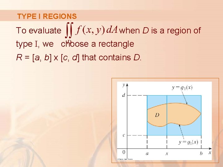 TYPE I REGIONS To evaluate when D is a region of type I, we