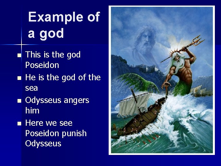 Example of a god n n This is the god Poseidon He is the