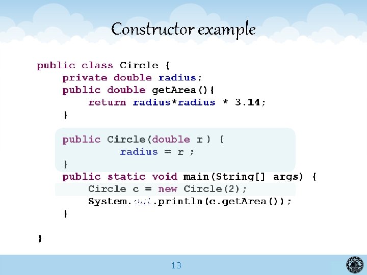 Constructor example 13 