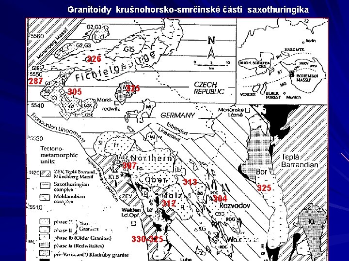 Granitoidy krušnohorsko-smrčinské části saxothuringika 326 287 305 325 307 313 312 330 -325 304