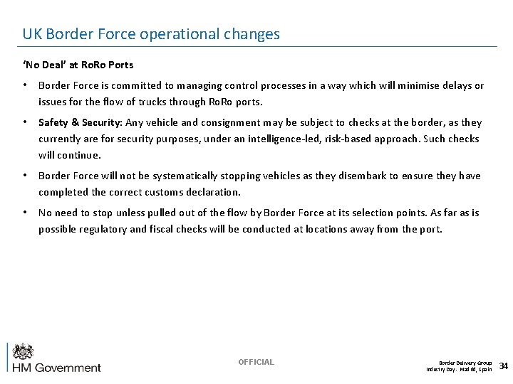 UK Border Force operational changes ‘No Deal’ at Ro. Ro Ports • Border Force