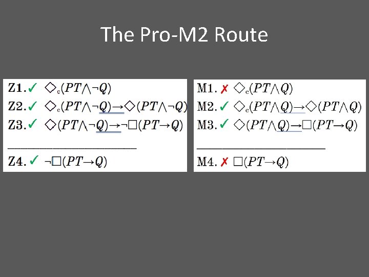 The Pro-M 2 Route ✓ ✓ ✓ ✗ 