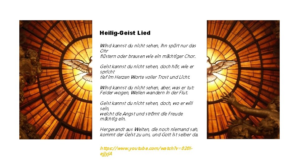 Heilig-Geist Lied Wind kannst du nicht sehen, ihn spürt nur das Ohr flüstern oder