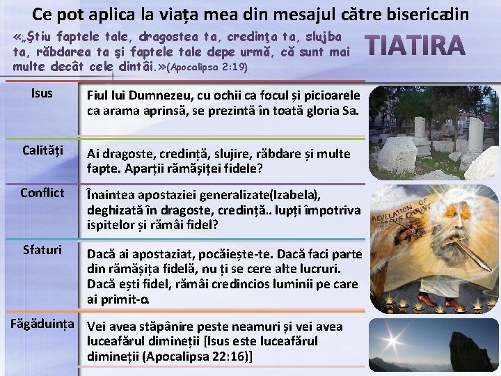 Ce pot aplica la viața mea din mesajul către bisericadin «„Ştiu faptele tale, dragostea