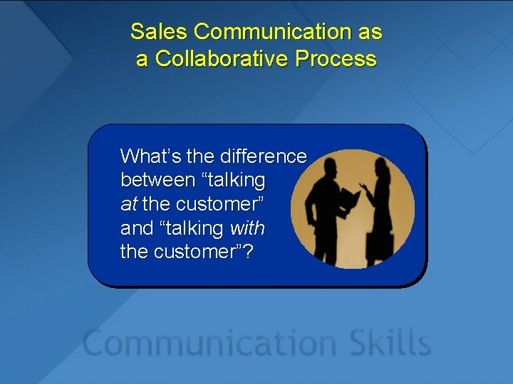 Sales Communication as a Collaborative Process What’s the difference between “talking at the customer”