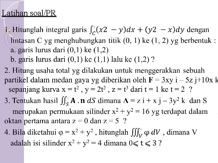 Latihan soal/PR � 