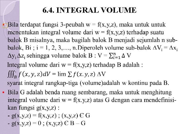 6. 4. INTEGRAL VOLUME � 