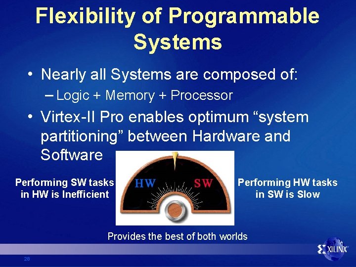 Flexibility of Programmable Systems • Nearly all Systems are composed of: – Logic +