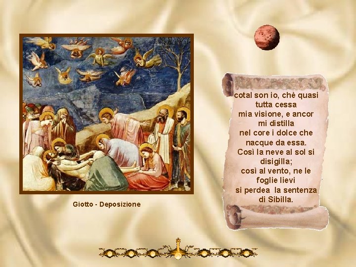 Giotto - Deposizione cotal son io, chè quasi tutta cessa mia visione, e ancor