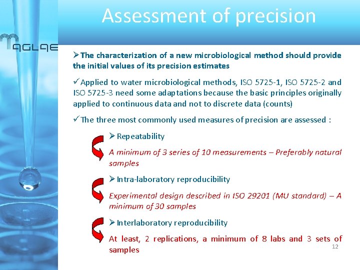 Assessment of precision The characterization of a new microbiological method should provide the initial