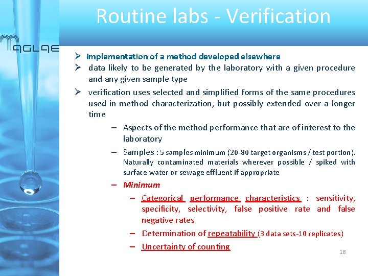 Routine labs - Verification Implementation of a method developed elsewhere data likely to be