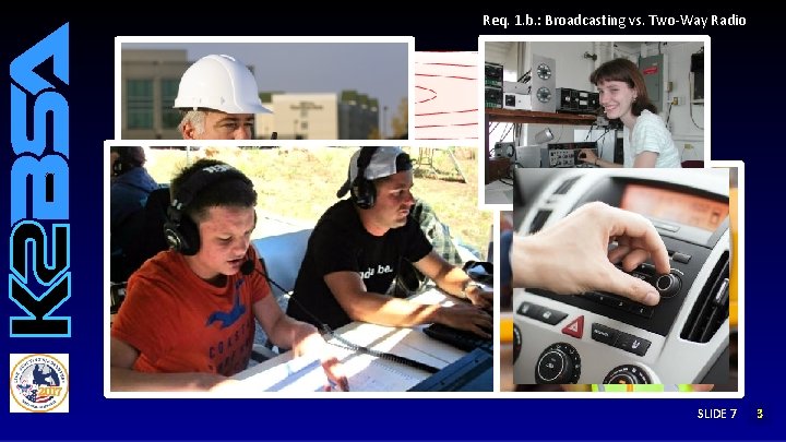 Req. 1. b. : Broadcasting vs. Two-Way Radio SLIDE 7 12 3 