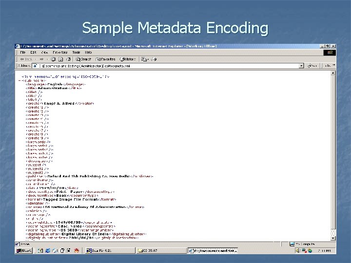 Sample Metadata Encoding 