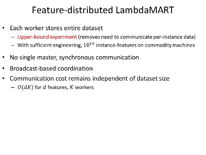 Feature-distributed Lambda. MART • 