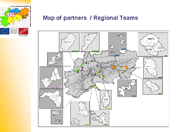 Map of partners / Regional Teams 