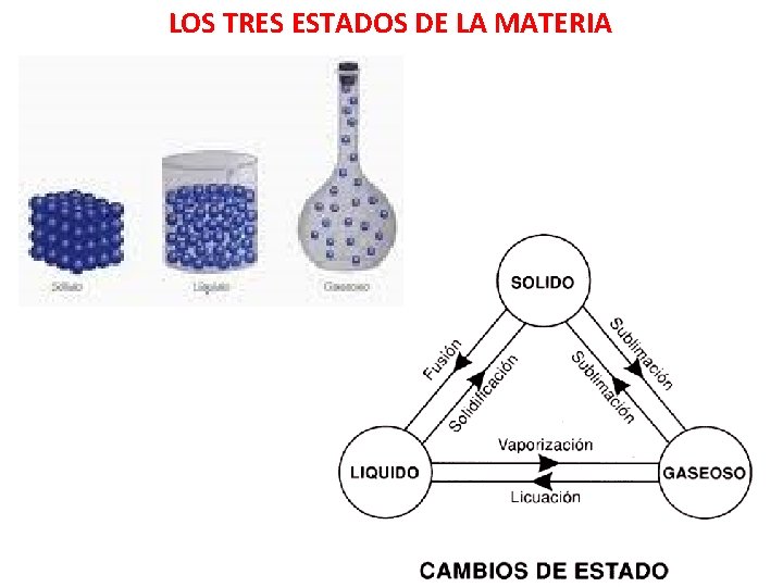 LOS TRES ESTADOS DE LA MATERIA 