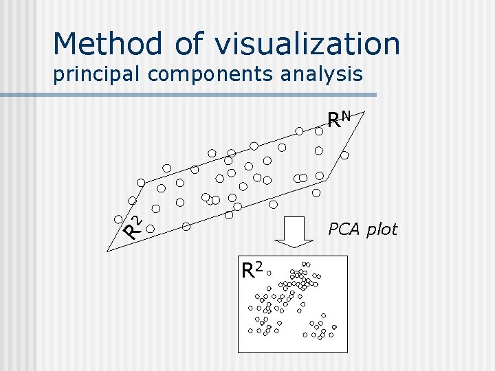 Method of visualization principal components analysis RN R 2 PCA plot R 2 