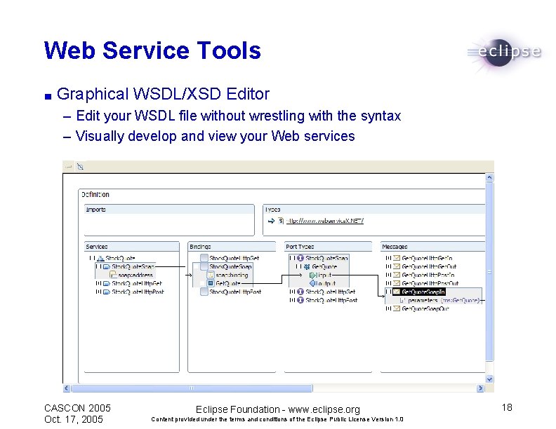 Web Service Tools ■ Graphical WSDL/XSD Editor – Edit your WSDL file without wrestling