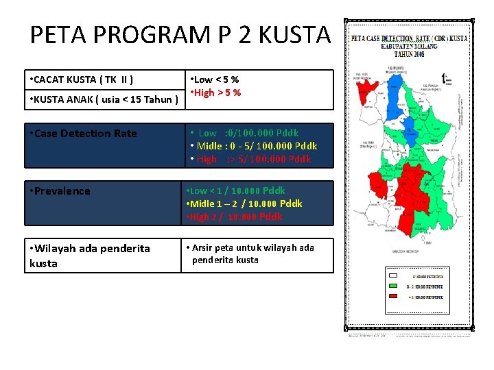 PETA PROGRAM P 2 KUSTA • CACAT KUSTA ( TK II ) • KUSTA