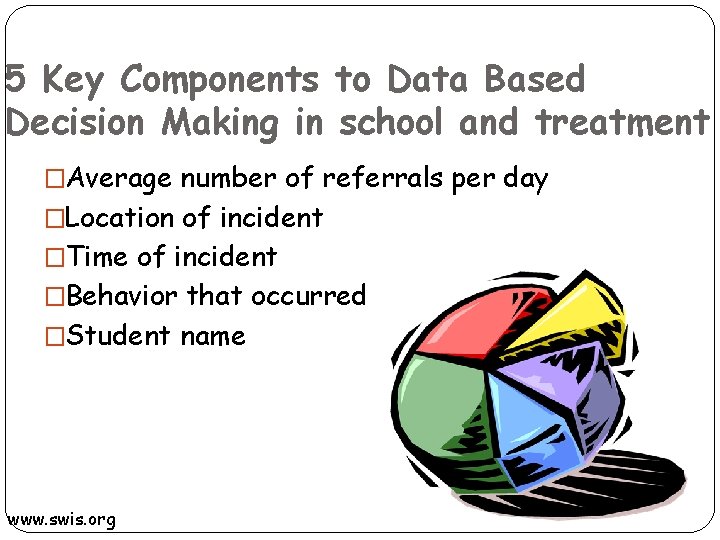 5 Key Components to Data Based Decision Making in school and treatment �Average number 5 Key Components to Data Based Decision Making in school and treatment �Average number