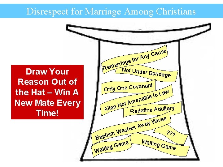 Disrespect for Marriage Among Christians se au ny C Draw Your Reason Out of