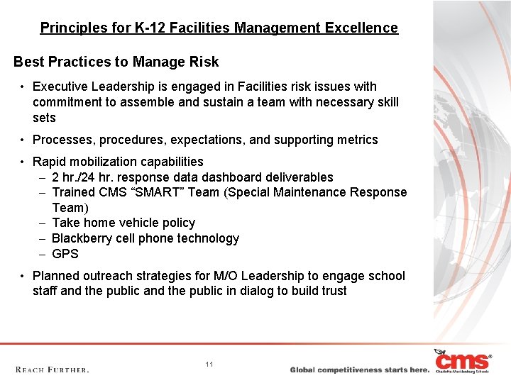 Principles for K-12 Facilities Management Excellence Best Practices to Manage Risk • Executive Leadership