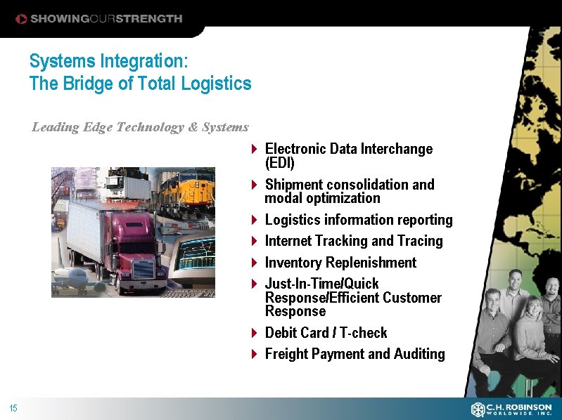 Systems Integration: The Bridge of Total Logistics Leading Edge Technology & Systems 4 Electronic