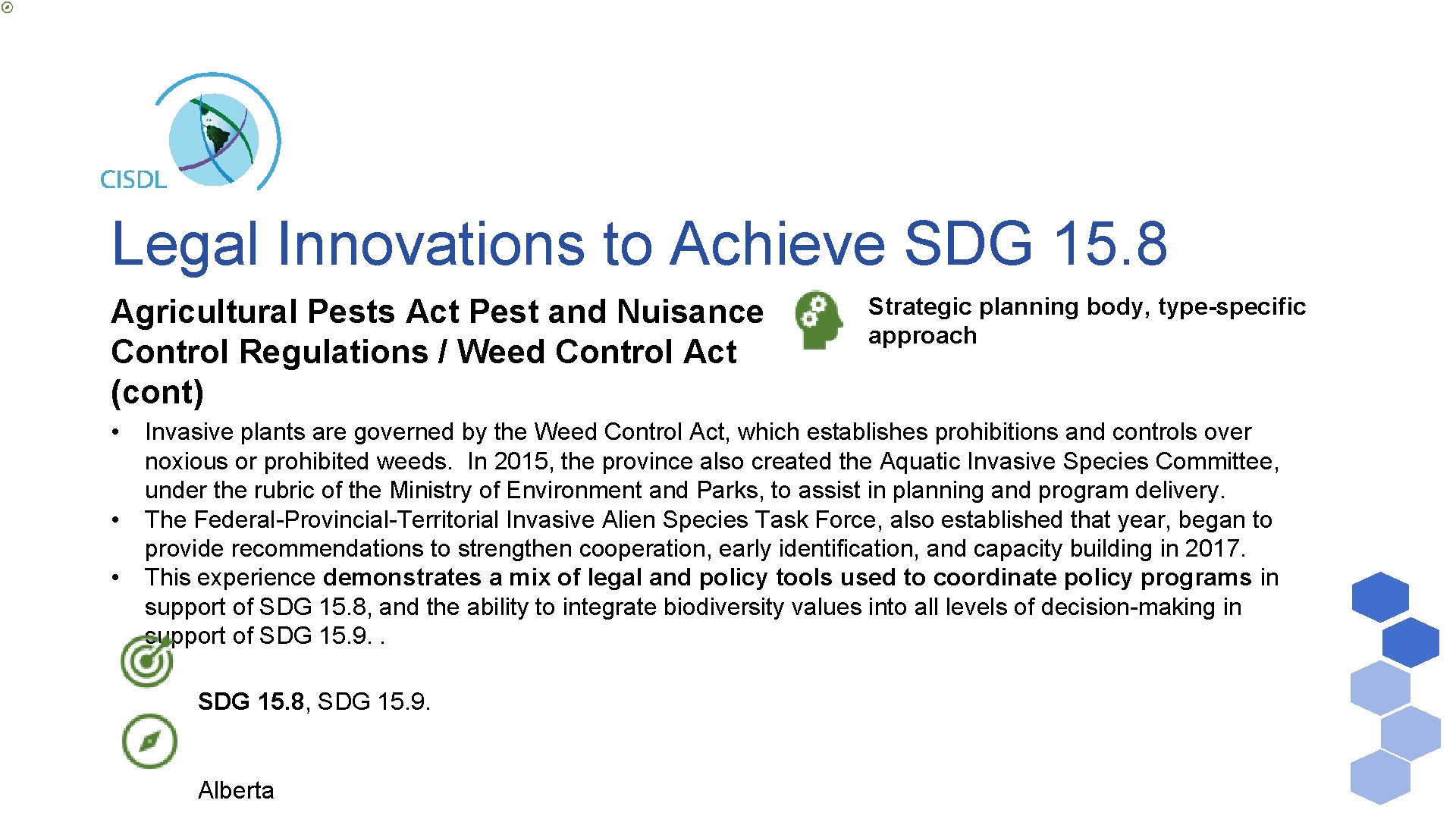 Legal Innovations to Achieve SDG 15. 8 Agricultural Pests Act Pest and Nuisance Control