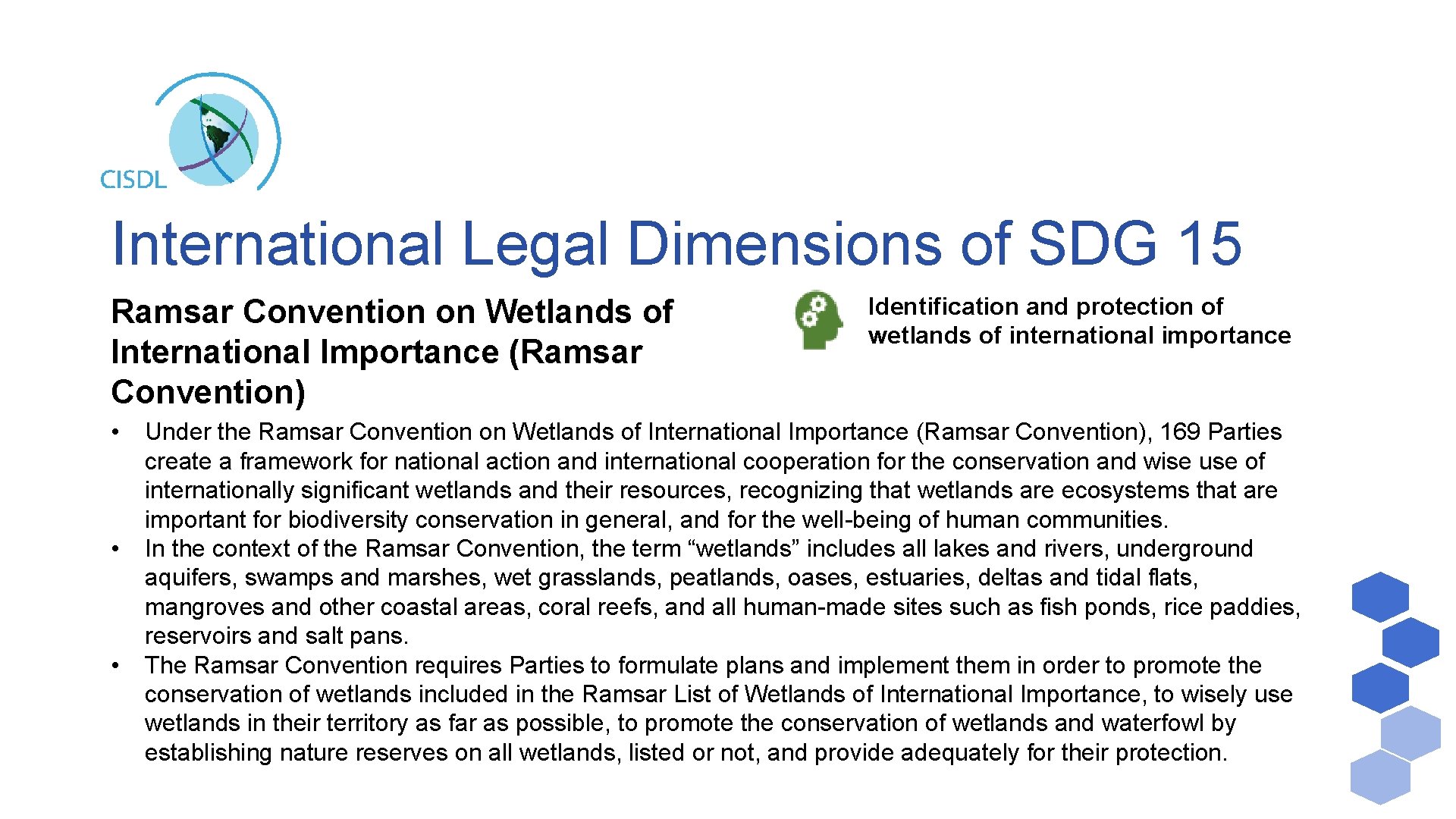 International Legal Dimensions of SDG 15 Ramsar Convention on Wetlands of International Importance (Ramsar