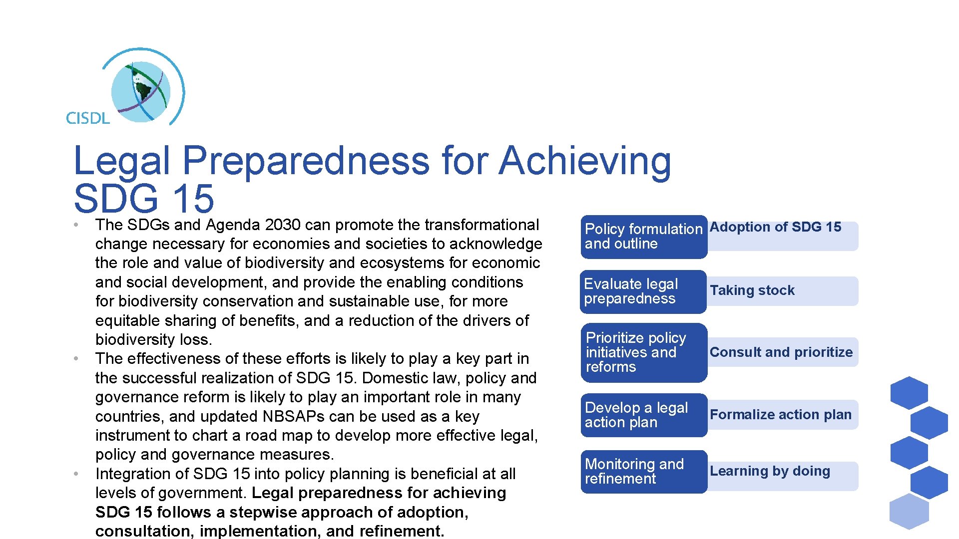 Legal Preparedness for Achieving SDG 15 • • • The SDGs and Agenda 2030