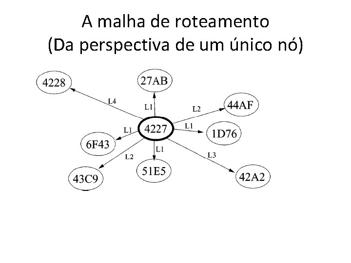 A malha de roteamento (Da perspectiva de um único nó) 