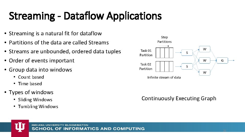 Streaming - Dataflow Applications • • • Streaming is a natural fit for dataflow
