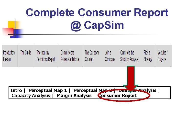 Complete Consumer Report @ Cap. Sim Intro | Perceptual Map 1 | Perceptual Map