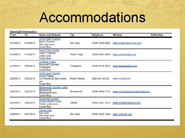 Accommodations 