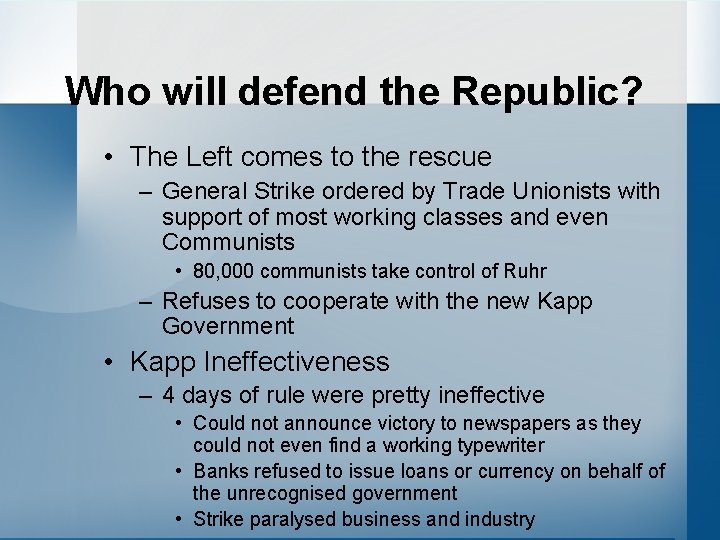 Who will defend the Republic? • The Left comes to the rescue – General