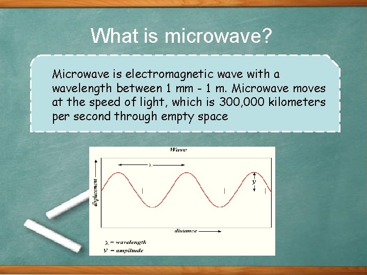What is microwave? Microwave is electromagnetic wave with a wavelength between 1 mm -
