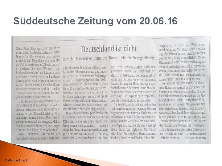 Süddeutsche Zeitung vom 20. 06. 16 © Werner Fuest 