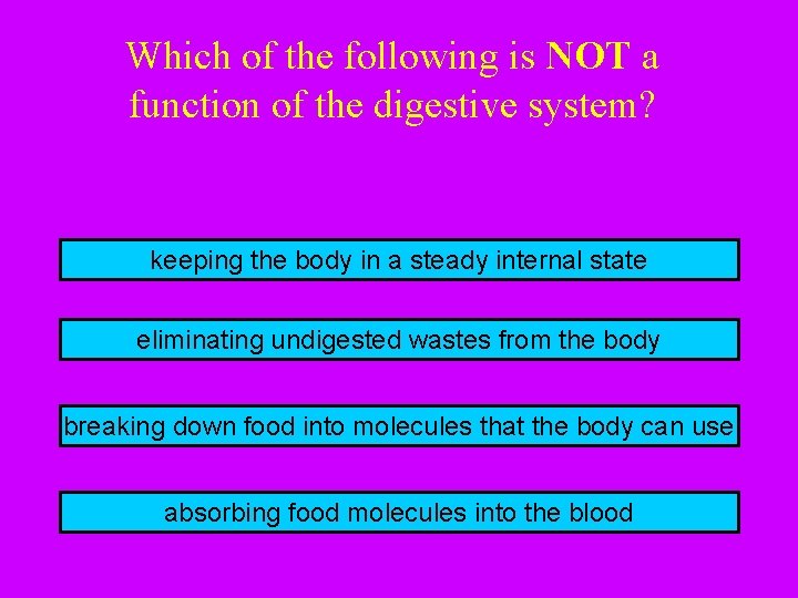 Which of the following is NOT a function of the digestive system? keeping the