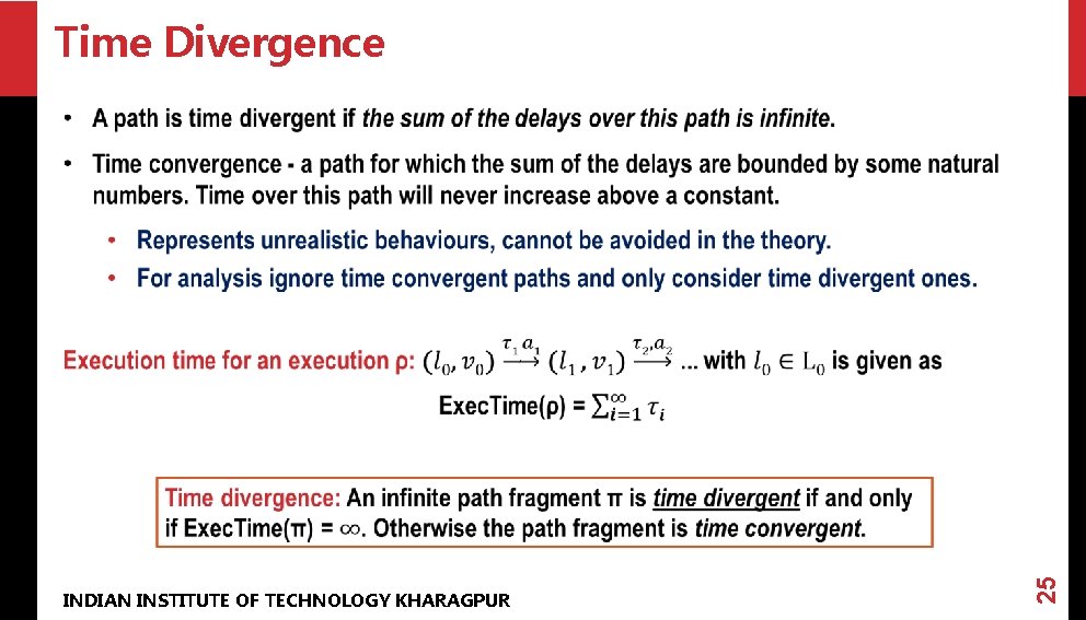 Time Divergence INDIAN INSTITUTE OF TECHNOLOGY KHARAGPUR 25 