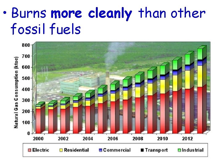  • Burns more cleanly than other fossil fuels 