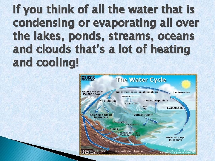 If you think of all the water that is condensing or evaporating all over