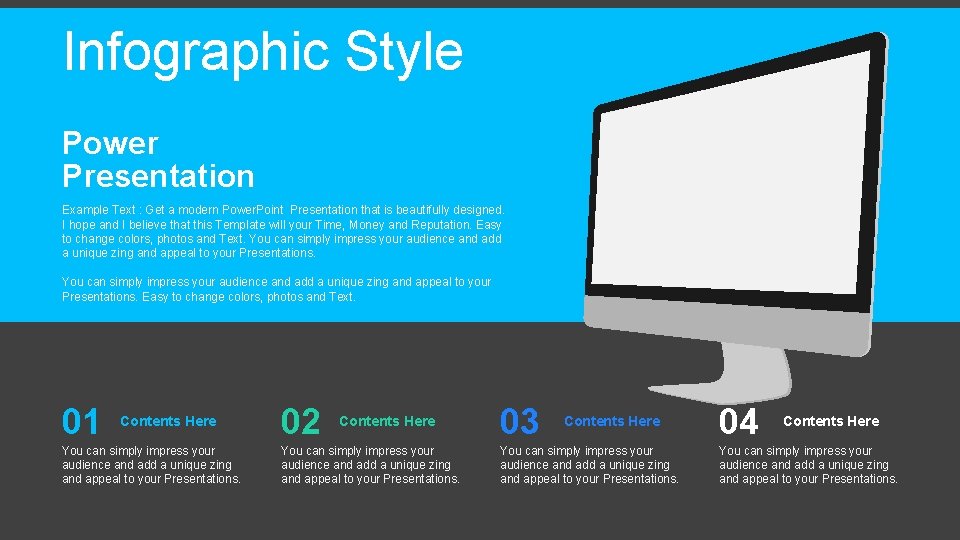 Infographic Style Power Presentation Example Text : Get a modern Power. Point Presentation that