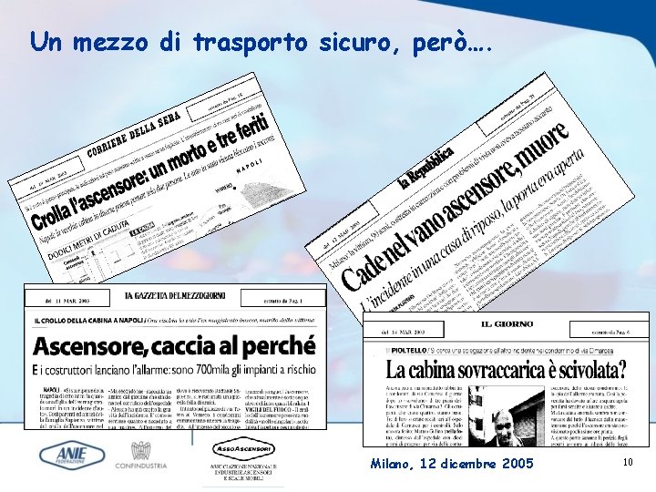 Un mezzo di trasporto sicuro, però…. Milano, 12 dicembre 2005 10 
