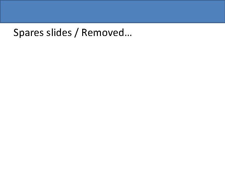 Spares slides / Removed… 