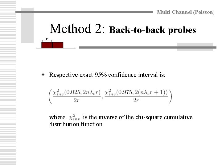 Multi Channel (Poisson) Method 2: Back-to-back probes w Respective exact 95% confidence interval is: