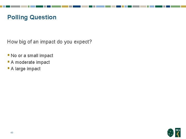 Polling Question How big of an impact do you expect? § No or a