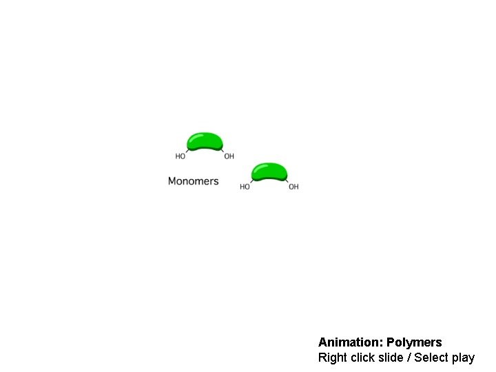 Animation: Polymers Right click slide / Select play 