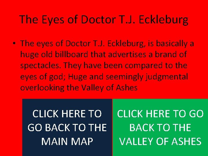The Eyes of Doctor T. J. Eckleburg • The eyes of Doctor T. J.
